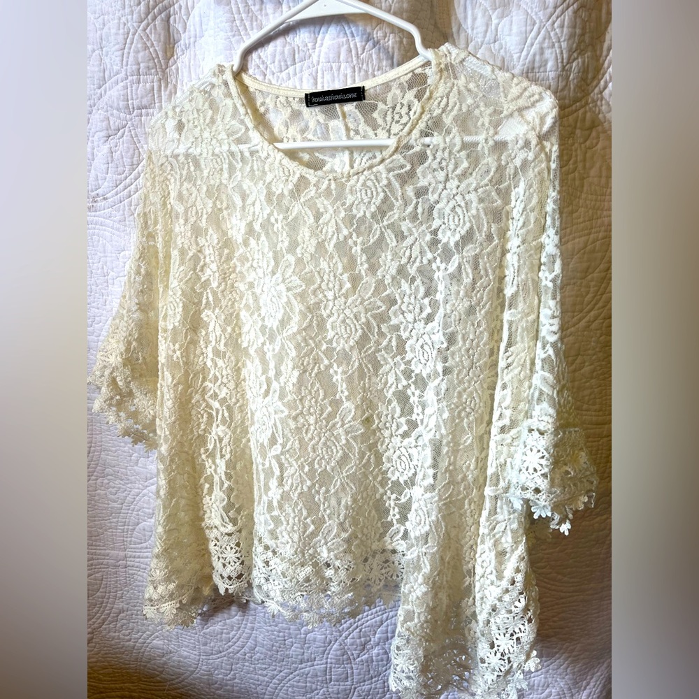 Off White Laced Shawl